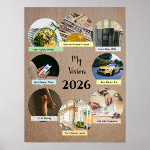 Visão para 2026 com Poster de 8 Círculos de Fotos