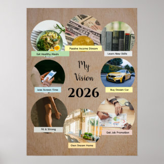 Visão para 2026 com Poster de 8 Círculos de Fotos