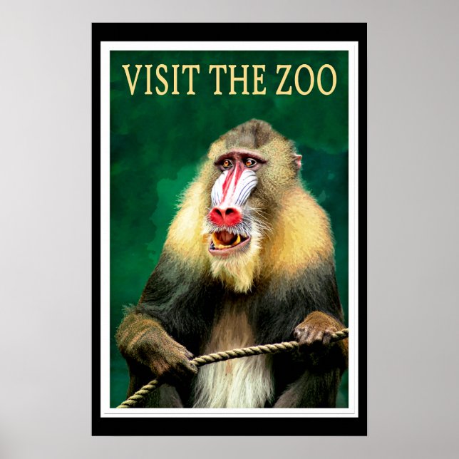 Visit the Zoo, vintage travel poster (Frente)