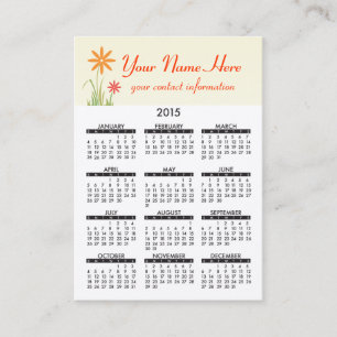 Visita 2015 ajardinar de ABC do calendário do cartão de