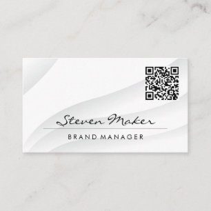 Visita Abstrato branco simples Código QR Cartão de vi