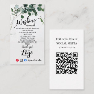 Visita ADICIONAR instruções de lavagem do LOGOTIPO CARTÃO