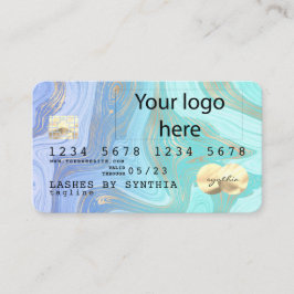 Visita adicione seu logo pastel unicorn líquido Cartão de
