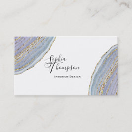 Visita Ágata Dourado moderna de Geode da lavanda - cartão