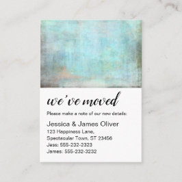 Visita Aqua e Brown Grunge Nós mudamos o Cartão de Saída