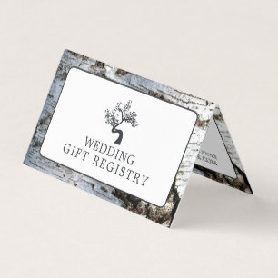 Visita Árvore de Birch Rustic com Cartão de Registro de P