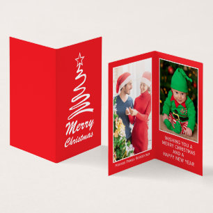 Visita Árvore Mágica do Xmas, Cartão de Natal de Foto da 