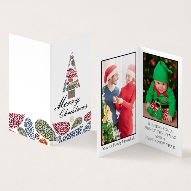 Visita Árvore Xmas do Floco de Neve, Cartão de Natal de F (Interior e exterior)