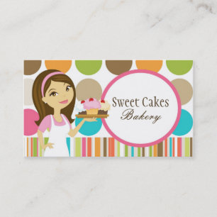 Visita Baker Cup Cakes Bakery Doce Treatores Cartão de vi