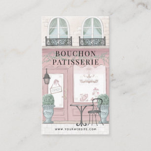 Visita Banheiro francês Patisserie Café Rosa Cartão de vi