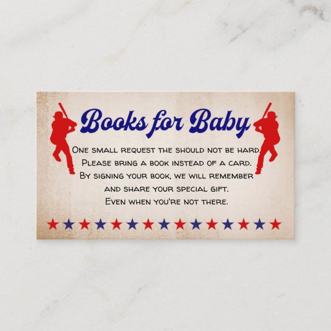 Visita Baseball, Vintage, Livros para o cartão de gabinet (Frente)