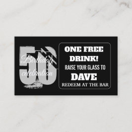 Visita Beber Cartão Personalizado de Token de Bar de Aniv