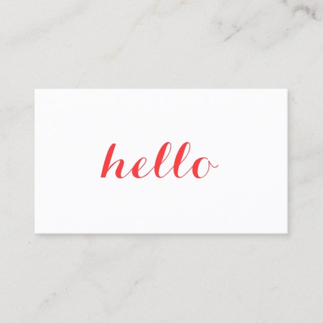 Visita Big Red Hello Simplesmente Declarado Cartão de vis (Frente)