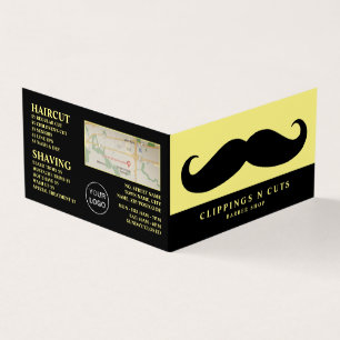 Visita bigode preto, cartão de fidelidade para barbeiros 