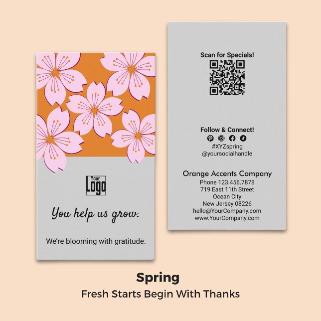 Visita Blooms de primavera nos ajuda a aumentar o cartão  (Spring Blooms You Help Us Grow Appreciation Card)