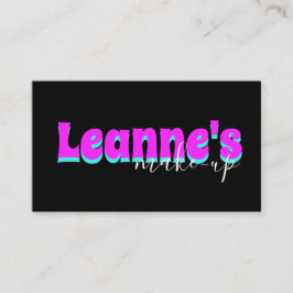 Visita Bold Neon Makeup Salon Unhas Trendy Cartão de visi