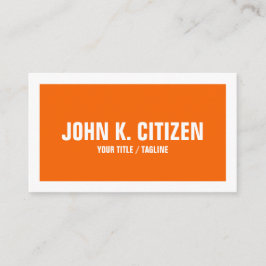 Visita Bold Simple Orange and White Border Cartão de visi