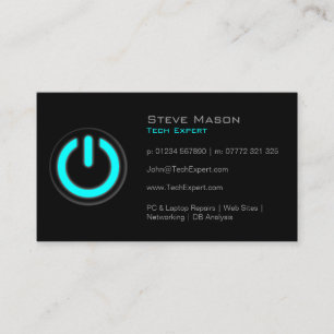 Visita Botão de alimentação preto, tecnologia - Cartão de