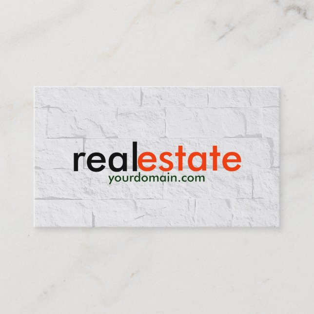 Visita Brick Wall Cinza Real Estate Agent Cartão de visit (Frente)
