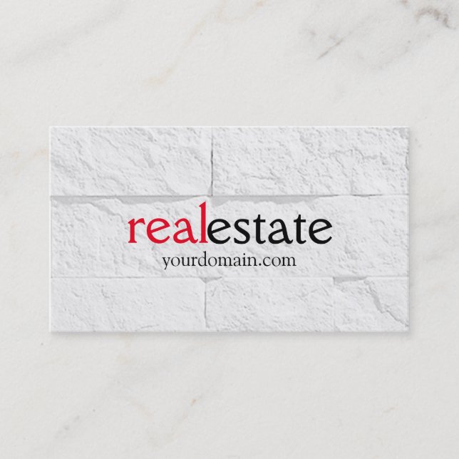 Visita Brick Wall Pattern Real Estate Agent Cartão de vis (Frente)