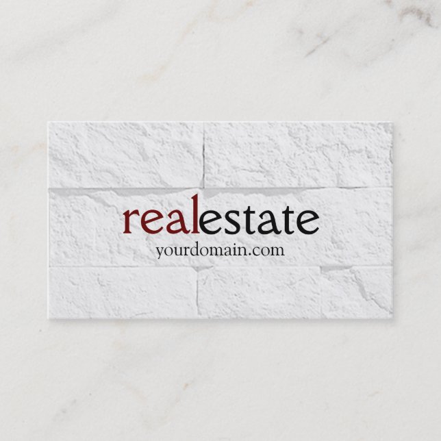 Visita Brick Wall Pattern Real Estate Agent Cartão de vis (Frente)