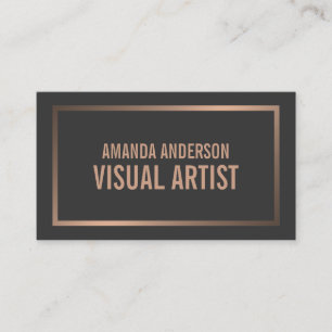 Visita Bronze Simples e Elegante Minimalista  Cartão de 