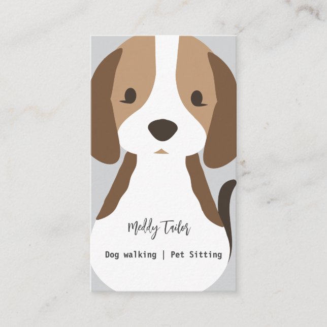 Visita Cachorro moderno andando de bicho sentado Cartão d (Frente)