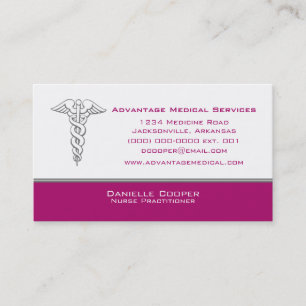 Visita Caduceus Cartão de visita, Fuchsia