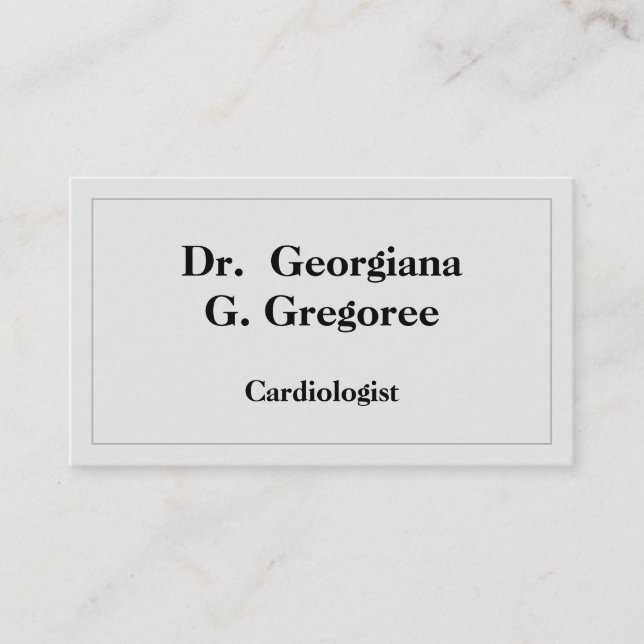 Visita Cardiologista Básico e Minimalista Cartão de visit (Frente)
