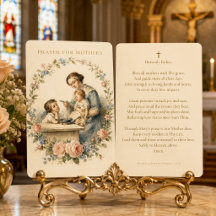 Cartão Católico Floral de Oração para Mães