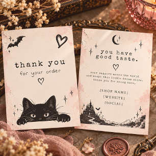Visita Cartão de Agradecimento Black Cat Gothic