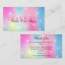 Cartão de Agradecimento da Pastel Galaxy Bakery