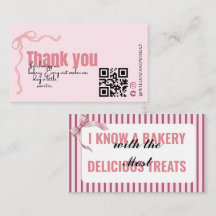 Cartão de agradecimento da Pink Bow Bakery Listrad