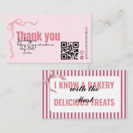 Visita Cartão de agradecimento da Pink Bow Bakery Listrad