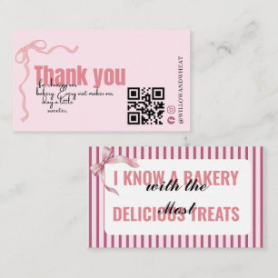 Visita Cartão de agradecimento da Pink Bow Bakery Listrad