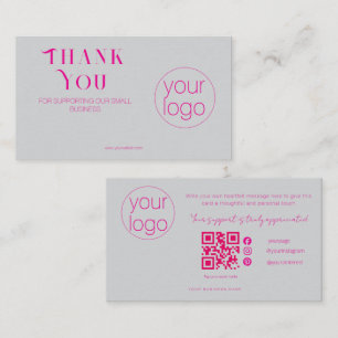 Visita Cartão de Agradecimento de Logotipo de Pequena Emp