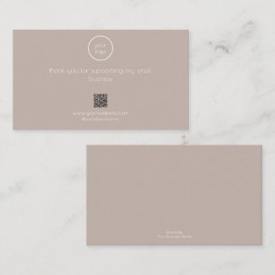 Visita Cartão de Agradecimento Logotipo Código QR Embalag