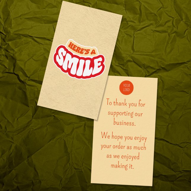 Visita Cartão de agradecimento para pequenos clientes (Small Business Card - Cream 2)