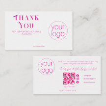Cartão de Agradecimento QR com Logotipo de Pequena