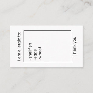 Visita Cartão de Alergia