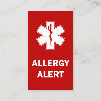 Visita Cartão de Alerta de Alergia Personalizável