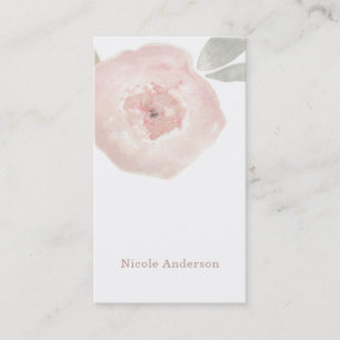 Visita Cartão de Aniversário Flor de Aquarela Rosa Modern