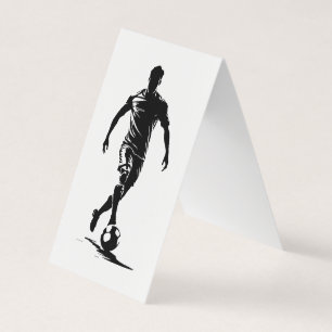 Visita Cartão de Arte com Silhueta de Jogador de Futebol