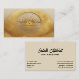 Visita Cartão de Artista de Cabelo e Maquiagem Glam Gold