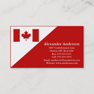 Visita Cartão de assunto pessoal Canadá