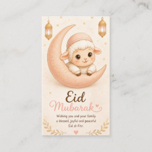 Visita Cartão de Boas Festas Cute Pastel Eid Mubarak Cord