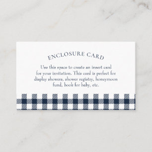 Visita Cartão de Chá Gingham Azul