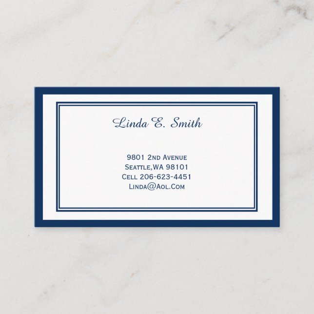 Visita Cartão de Chamada de Bordado Clássico (Frente)