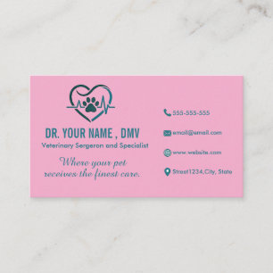 Visita Cartão de Clínica Veterinária Personalizado com Lo