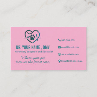 Visita Cartão de Clínica Veterinária Personalizado com Lo